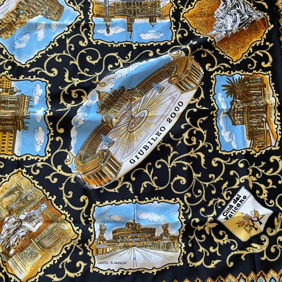 Made in Italy 🇮🇹 square Giabilei 2000 keepsake collectable religious scarf - Picture 15 of 16